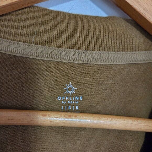 EUC OFFLINE BY AERIE SEMI CROPPED DEEP MUSTARD LONGSLEEVES TEE SIZE LARGE - Picture 11 of 14